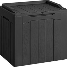 Devoko 30 Gallon Resin Deck Box Waterproof Outdoor Storage Box for Patio Furniture Pool Accessories Indoor Storage for Cushion Garden Tools (30 Gallon, Black)